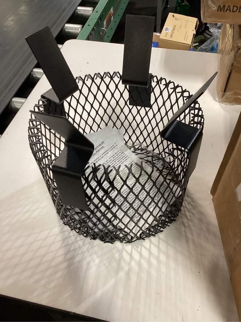 Condition photo showing New/Like New for 10” round black screen chimney hy-c black galvanized steel chimney guard
