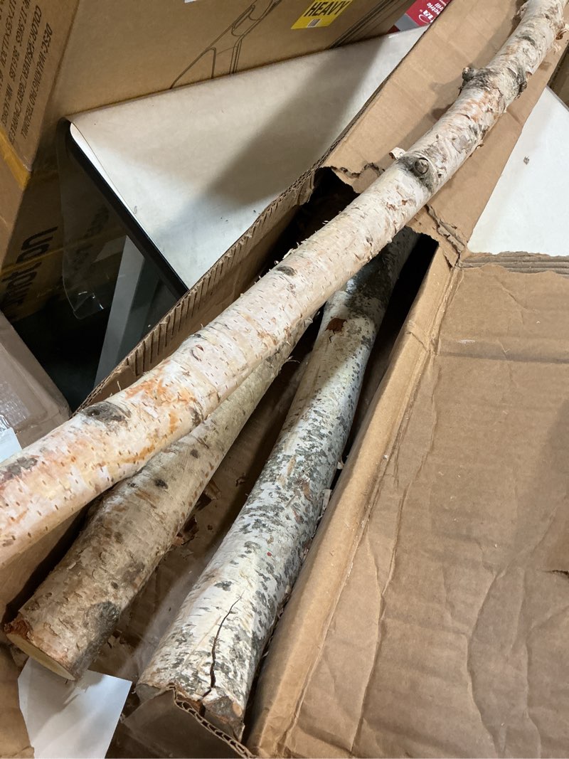 Condition photo showing As Is for Four Thin White Birch Poles 4 ft (3 pcs) 