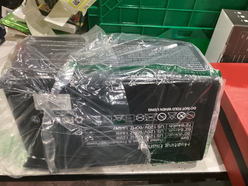 Condition photo showing New/Like New for Electric Heated Blanket Throw - 50"x60" Heating Blanket Throw House Warming Gifts New Home, Ultra Soft Warm Flannel Sherpa Fast Heat,8 Heat Level 10 Hours Auto-Off ETL Certified Grey Grey Throw-50" x 60"
