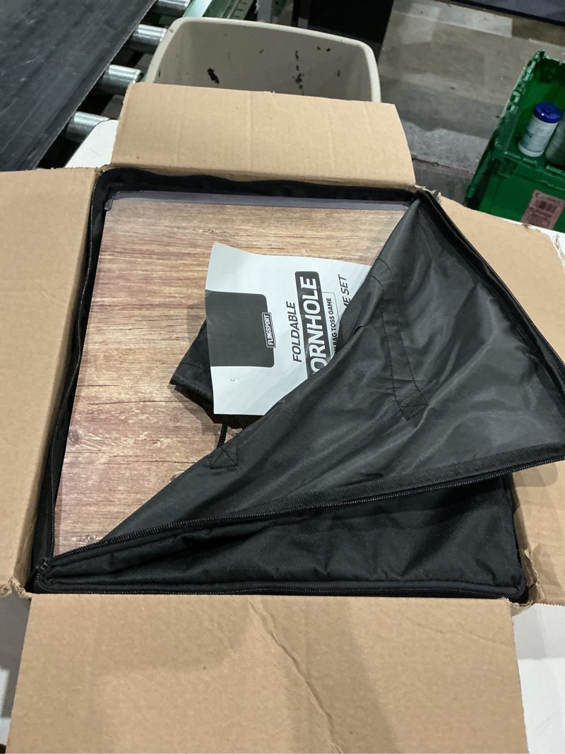 Condition photo showing Good Condition for portable cornhole board set 24"x15", wooden travel size corn hole game sets, incl 2 boards 8 canvas bean bags, valentines day gifts for him, indoor & outdoor games, gifts for teens & adults