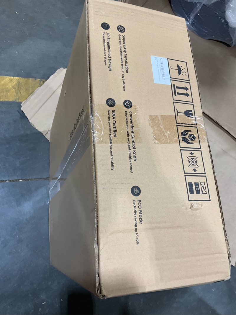 Condition photo showing New/Like New for electric bidet toilet seat, heated toilet seat elongated with instant warm water & dryer, feminine & front rear wash, wireless remote, self-clean nozzle, slow close lid, upgraded silent eco child mode