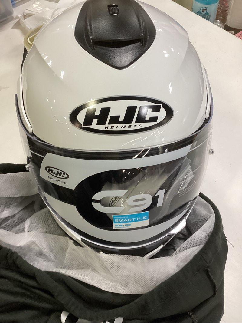 Condition photo showing Good Condition for HJC C91 Solid Modular Motorcycle Helmet with HJ-17 Pinlock Shield, DOT Approved (White, Large) White Large