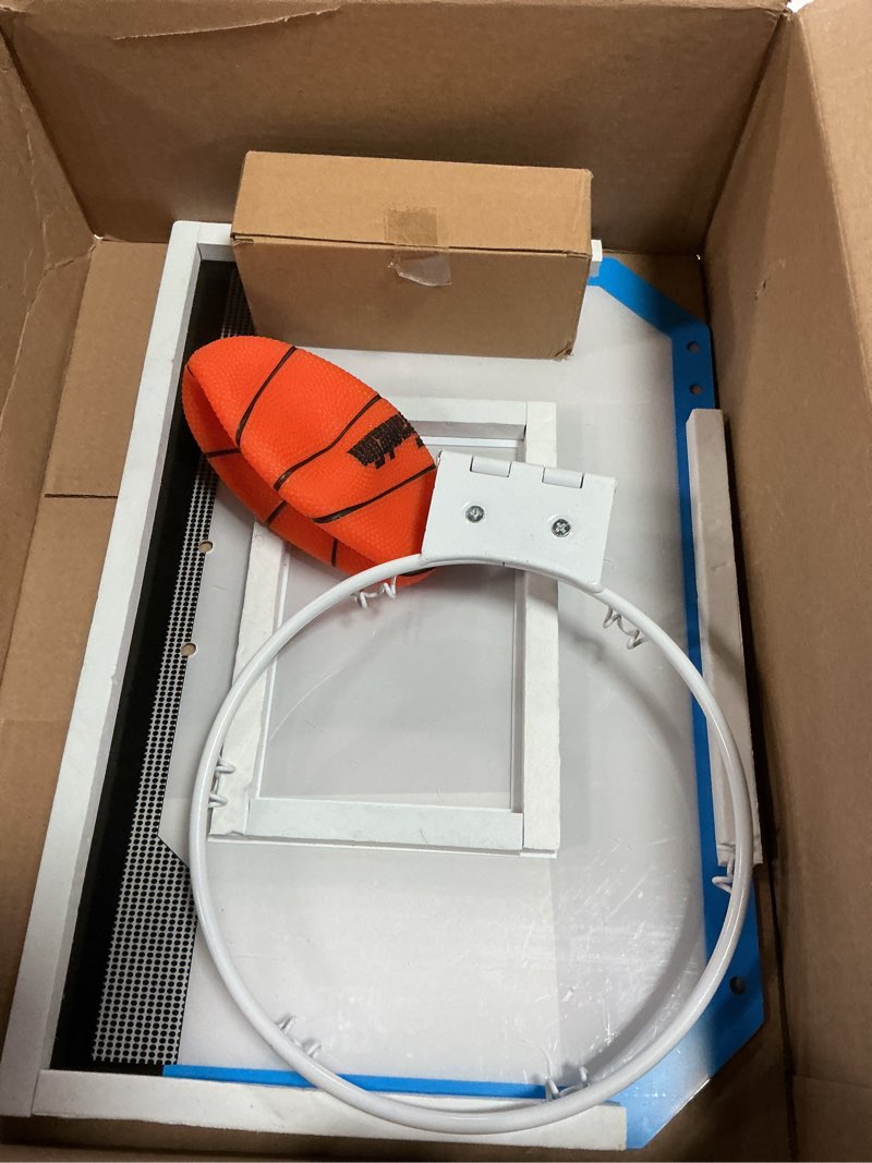 Condition photo showing As Is for Franklin Sports Mini Basketball Hoops-Indoor Over The Door Mini Hoop+Basketball Sets-Perfect Accessory for Bedroom+Office One Hoop Mini Pro Hoops - Blue