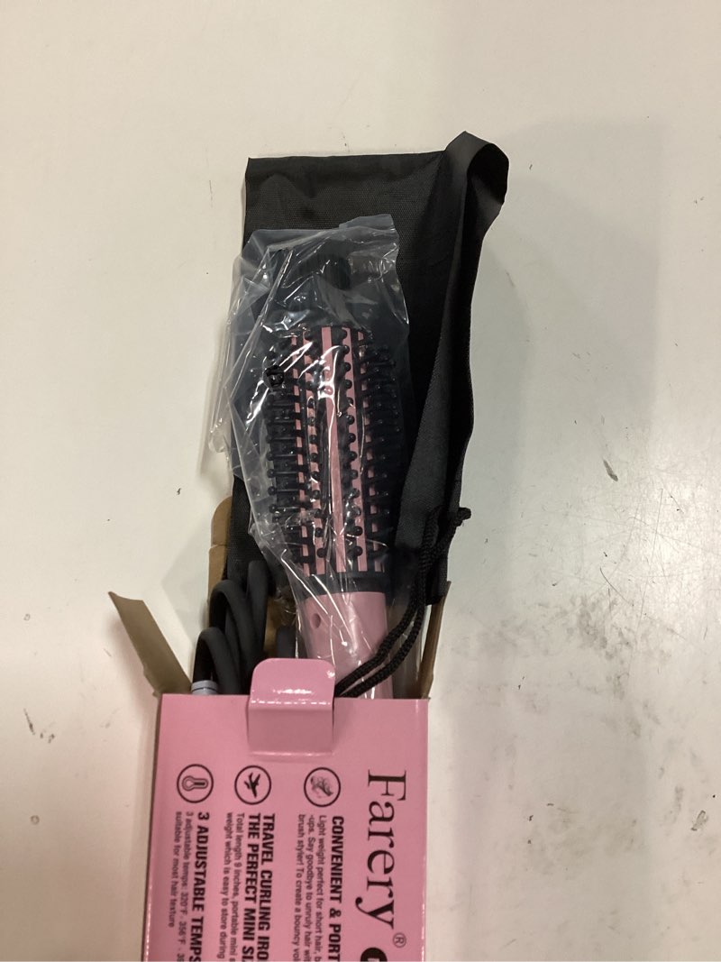 Condition photo showing New/Like New for farery mini thermal brush 1 inch, heated round brush for soft curls, 3 temperature adjustable travel curling iron for short hair, lightweight curling wand for bouncy hair, touch-ups, dual voltage