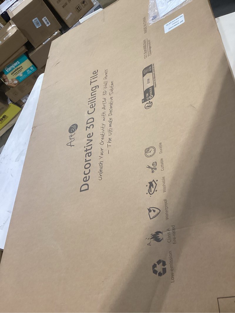 Condition photo showing Good Condition for art3d drop ceiling tiles, 24x48in. white (12-pack), polyvinyl chloride (pvc), glue down