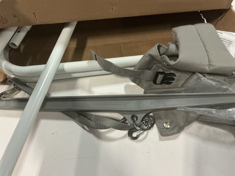 Condition photo showing Good Condition for jolly jumper classic (grey) with stand - original baby jumper, indoor and outdoor exercise saddle seat, adjustable height, for infants up to 28lbs