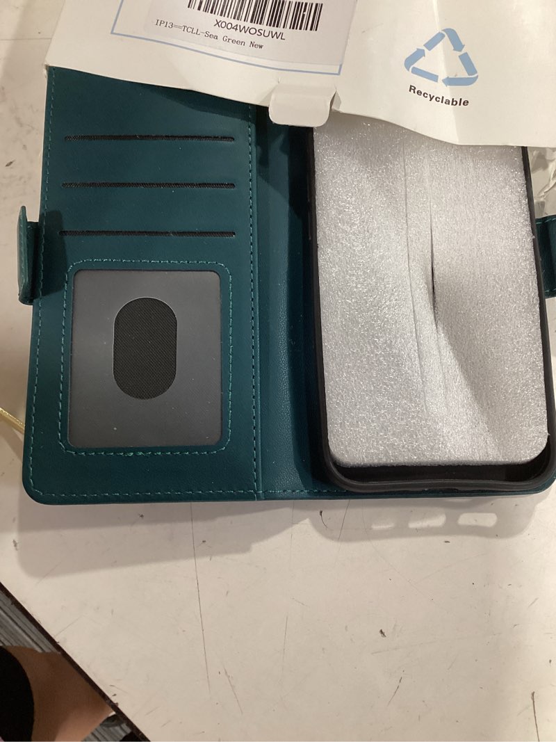 Condition photo showing Good Condition for djbear for iphone 17 pro 6.3" wallet case for men & women, all-in-one flip folio cover with 9 card slots, zipper pocket, detachable wrist strap, full body protection for apple 17 pro sea green sea green iphone 17 pro 6.3"