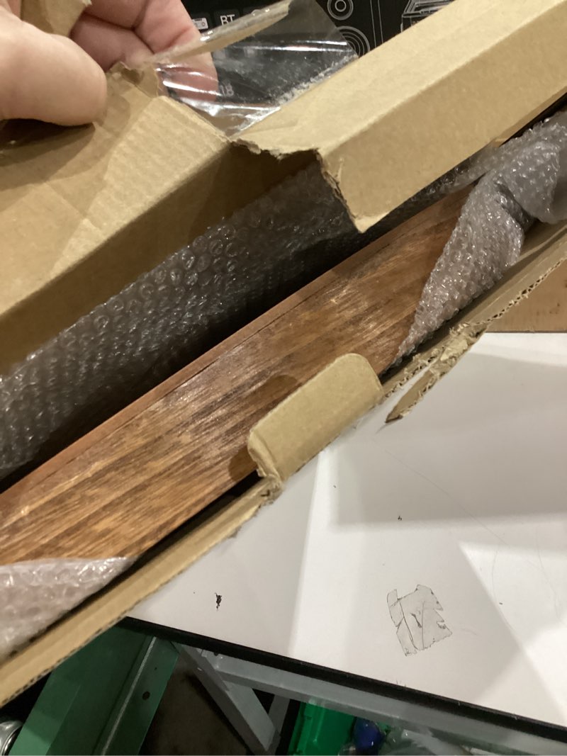 Condition photo showing Good Condition for Large Round Wooden Coffee Table Trays 20" - Multi-Functional Home Decor Ottoman Serving Platter Carbonized Black Brown 20"