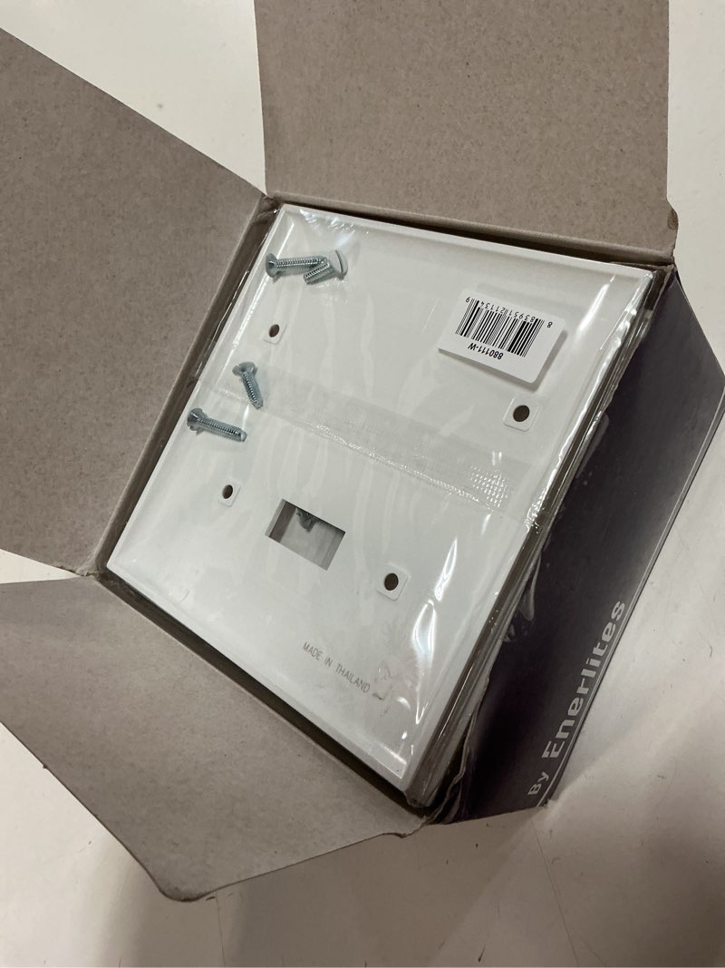 Condition photo showing New/Like New for enerlites combination toggle switch/blank device wall plate, gloss finish, standard size, 2-gang 4.5" x 4.57” light switch cover, polycarbonate thermoplastic, ul listed, 880111-w, white,10 pack white 10 pack