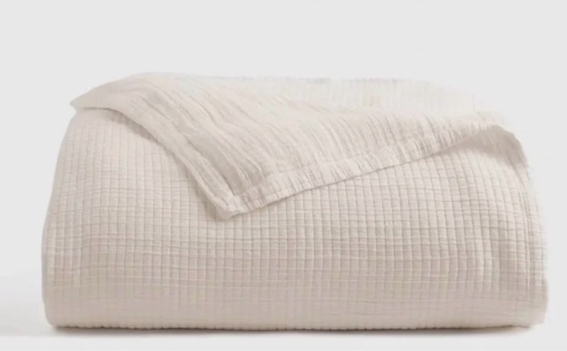 quince european linen gingham duvet cover king cal/king /ivory 