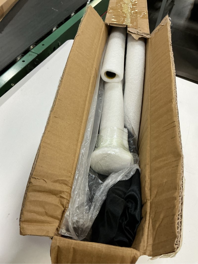 Condition photo showing As Is for 39.37 Inch Clothing Store Fitting Room, Portable Fitting Room for Boutique, Temporart U-Shaped Dressing Room for Privacy Protection and Room Divider, Black Black Density Polyester