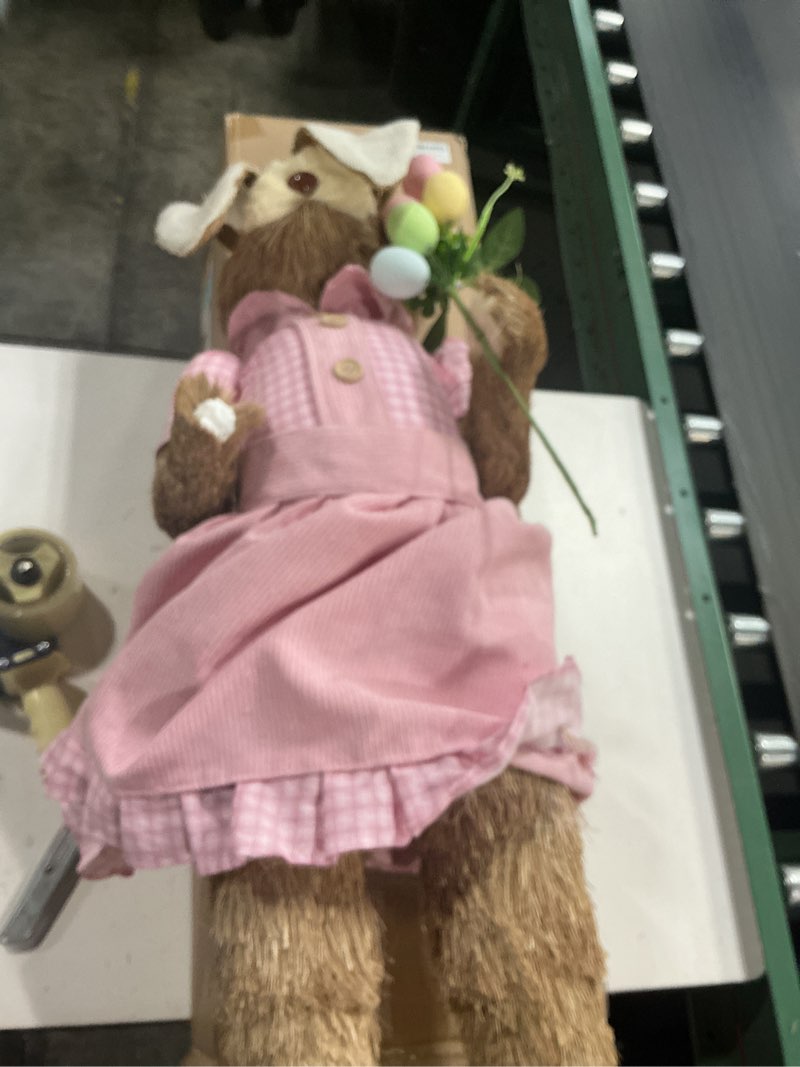 Condition photo showing Good Condition for DR.DUDU 4FT Outdoor Easter Decorations for Porch & Home, Extra Large Easter Bunny-Sisal Rabbit, Stan