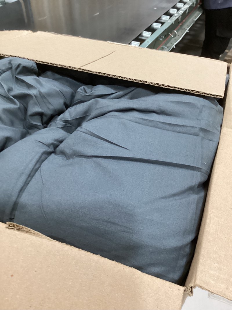 Condition photo showing As Is for HYLEORY All Season Queen Size Bed Comforter - Cooling Down Alternative Quilted Duvet Insert with Corner Tabs - Winter Warm - Machine Washable - Dark Grey Dark Grey Queen?88*88?