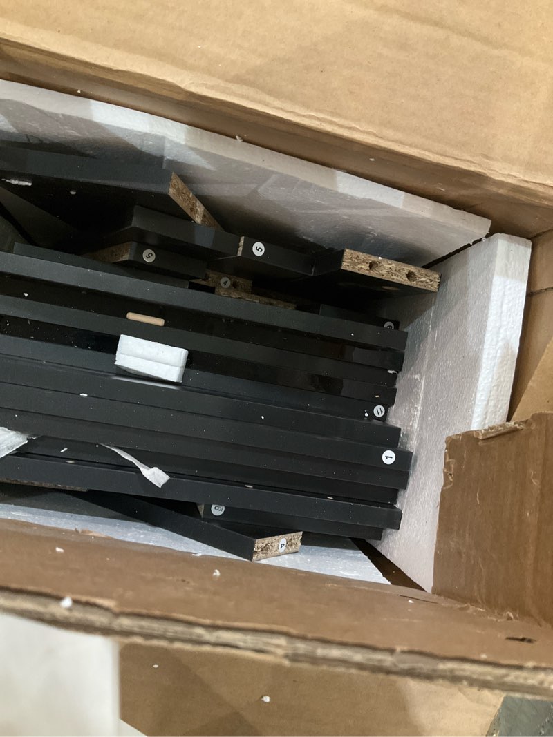 Condition photo showing As Is for mxv nightstand set of 2 with led lights,night stand with storage cabinet for bedroom,bedside table with led (black, 15in) black 15-inch