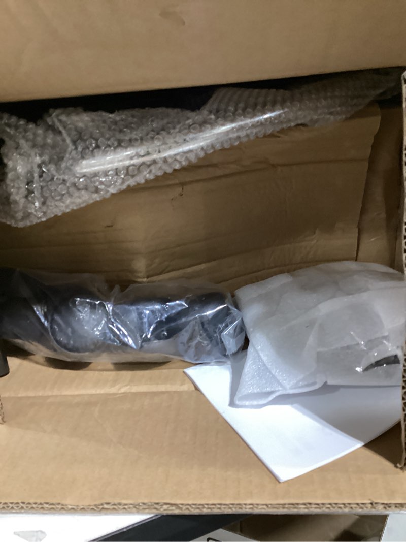 Condition photo showing New/Like New for SUPERJARE Drafting Chair with Back, Adjustable Foot Rest Rolling Stool, Multi-Purpose Office Desk Chair, Thick Seat Cushion for Home Bar Kitchen Shop - Black 7205B