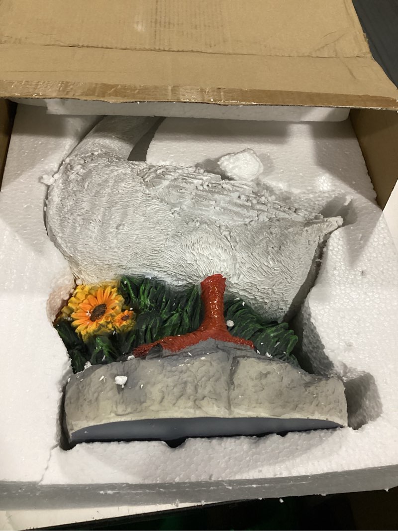 Condition photo showing As Is for joyful porch goose statue cygnus, big resin garden lawn yard décor, sculpture, 20 inches high figurine, duck, indoor and outdoor, by ggtown tm cygnus - big (20")