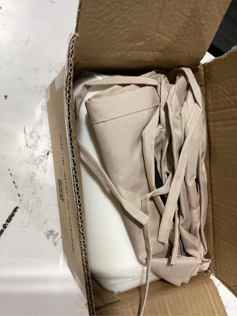 Condition photo showing Good Condition for AAAAAcessories Outdoor Seat Cushions for Chairs, Waterproof, Fade-Resistant Patio Furniture Replacement Cushions, 18" x 18" x 2", Set of 2, Khaki Beige Khaki Beige 18x18-Square-2 Count