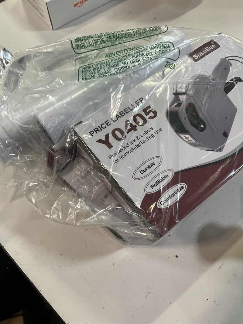 Condition photo showing Good Condition for 2 pack price gun - 1 line label pricing gun with 10,000pcs white labels handheld date code prices labels maker with pre-loaded inks & label remover for retails, yard sales, groceries, supermarket 2 pack price guns + 10,000 labels + 4 inks + remover