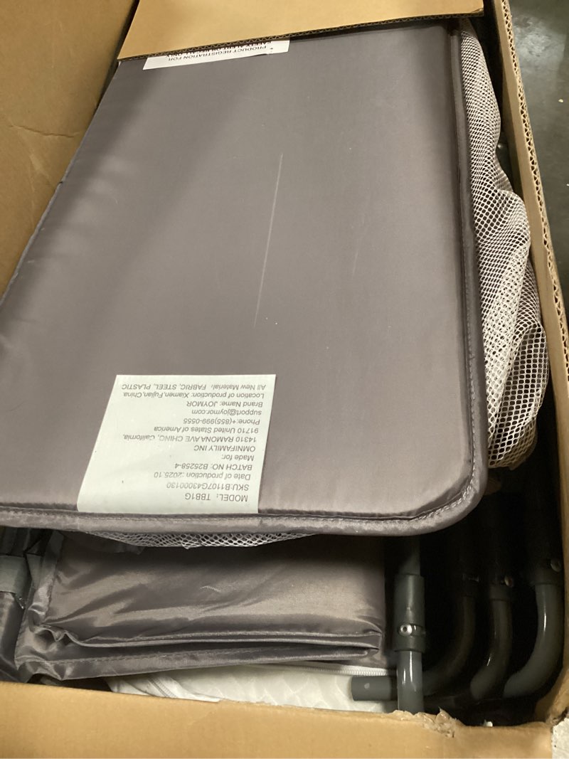 Condition photo showing Good Condition for JOYMOR Twin Bassinet for Baby, Bedside Bassinet, Convertible to Bedside Sleeper and Playpen, with Wheel, Brake, Foldable Side Sleeper, Gray Grey