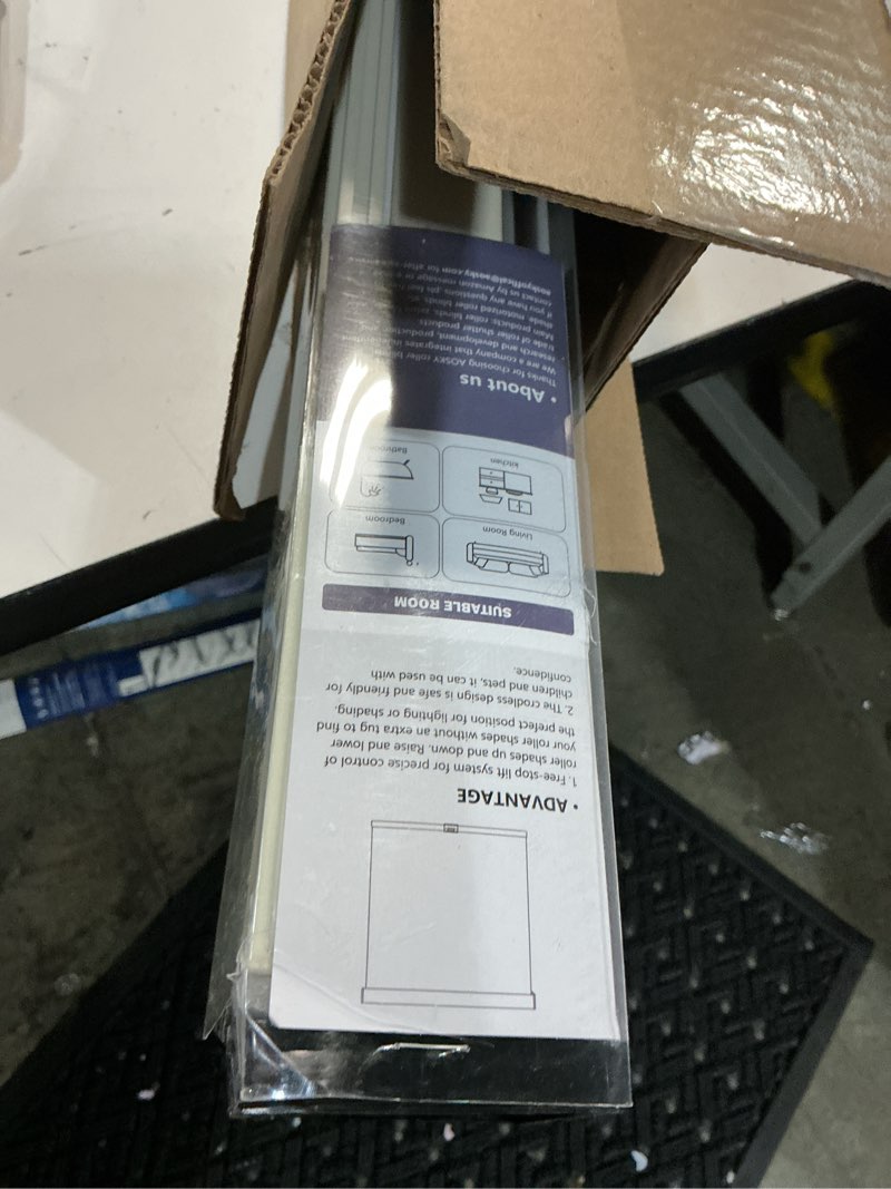 Condition photo showing Good Condition for AOSKY Blackout Roller Shades Cordless Blinds for Windows, Free-Stop Shades with Valance, Thermal Insulated Fabric, UV Protection, Blinds for Home and Office (27" W x 72" H, Linen Beige