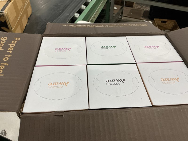 Condition photo showing New/Like New for amazon aware 100% bamboo facial tissues, 3-ply, fsc certified, 12 pack, 60 sheets per box, 720 total