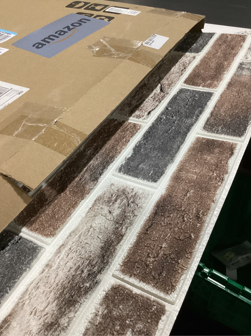 art3d 10-pack 52.5 sq.ft faux brick 3d wall panels peel and stick in gray brown, self adhesive water