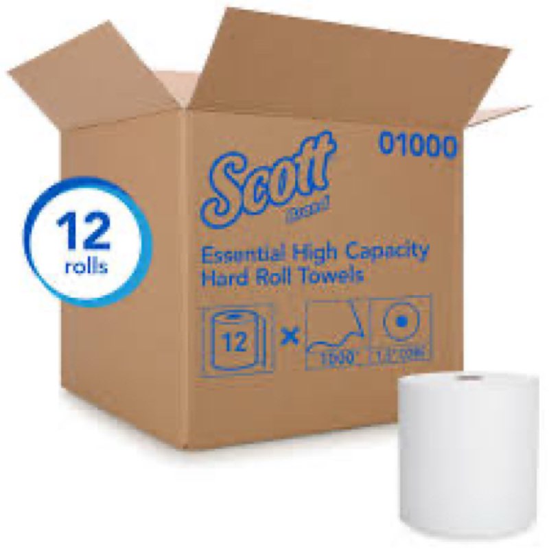 scott professional essential universal high-capacity hard roll paper towels, bulk (01000), hardwound