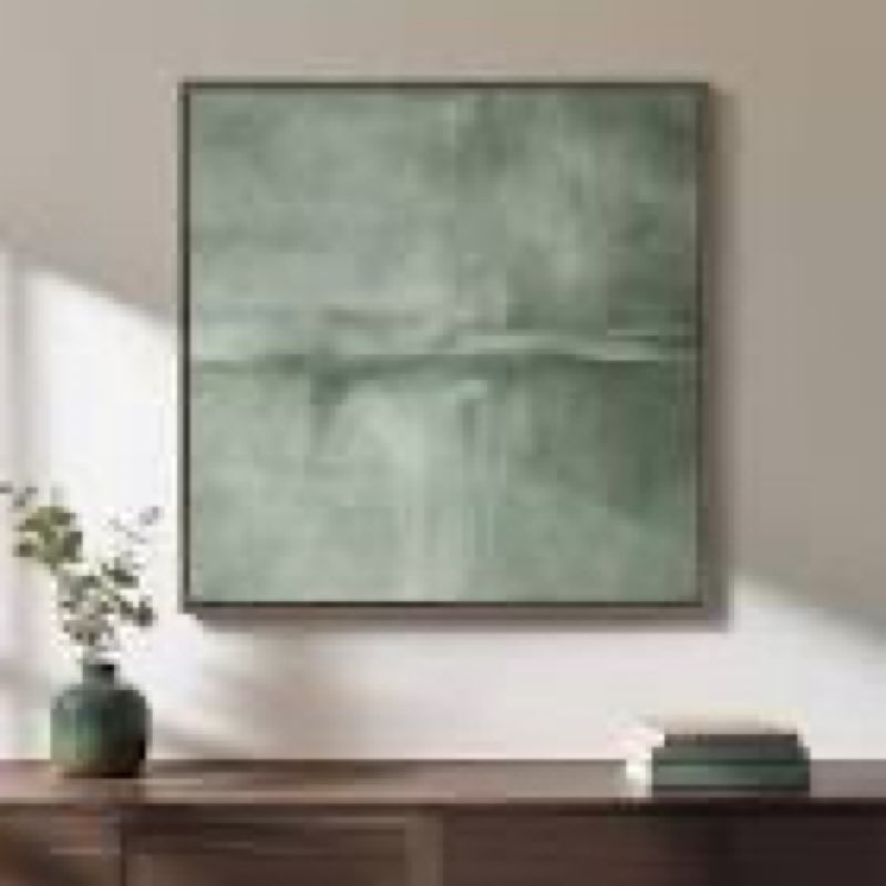 large framed sage green abstract wall art for living room, minimalist modern painting print canvas a