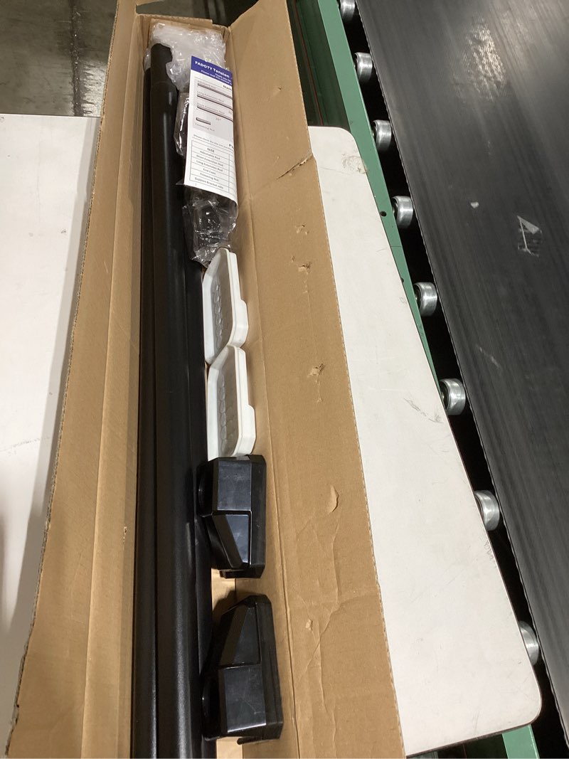 Condition photo showing Good Condition for tension curtain rods no drilling, extra long tension rod 41-139 inch, heavy duty shower curtain rod for outdoor patio bathroom windows room divider, adjustable, anti-slip, no rust, black black 41-139inch