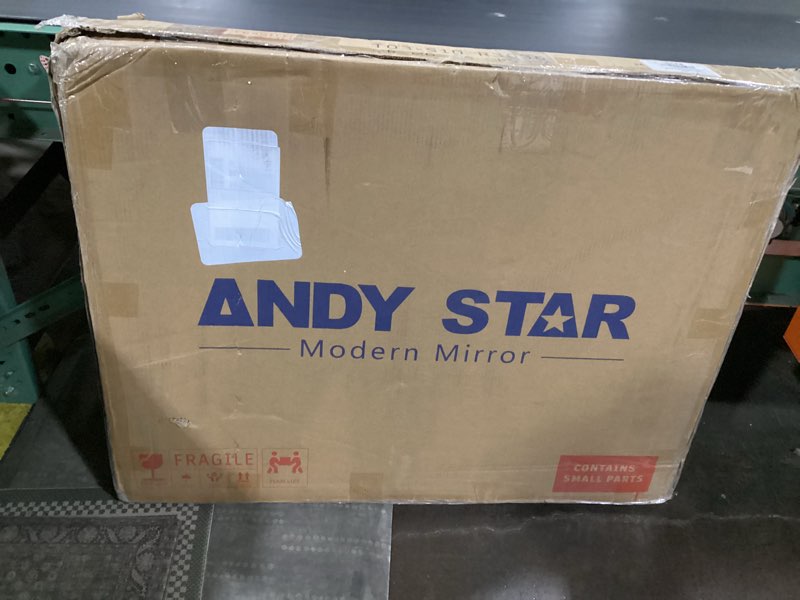 Condition photo showing Good Condition for andy star gold bathroom mirror, 30x36 brushed brass rectangle mirror for bathroom, modern rectangula
