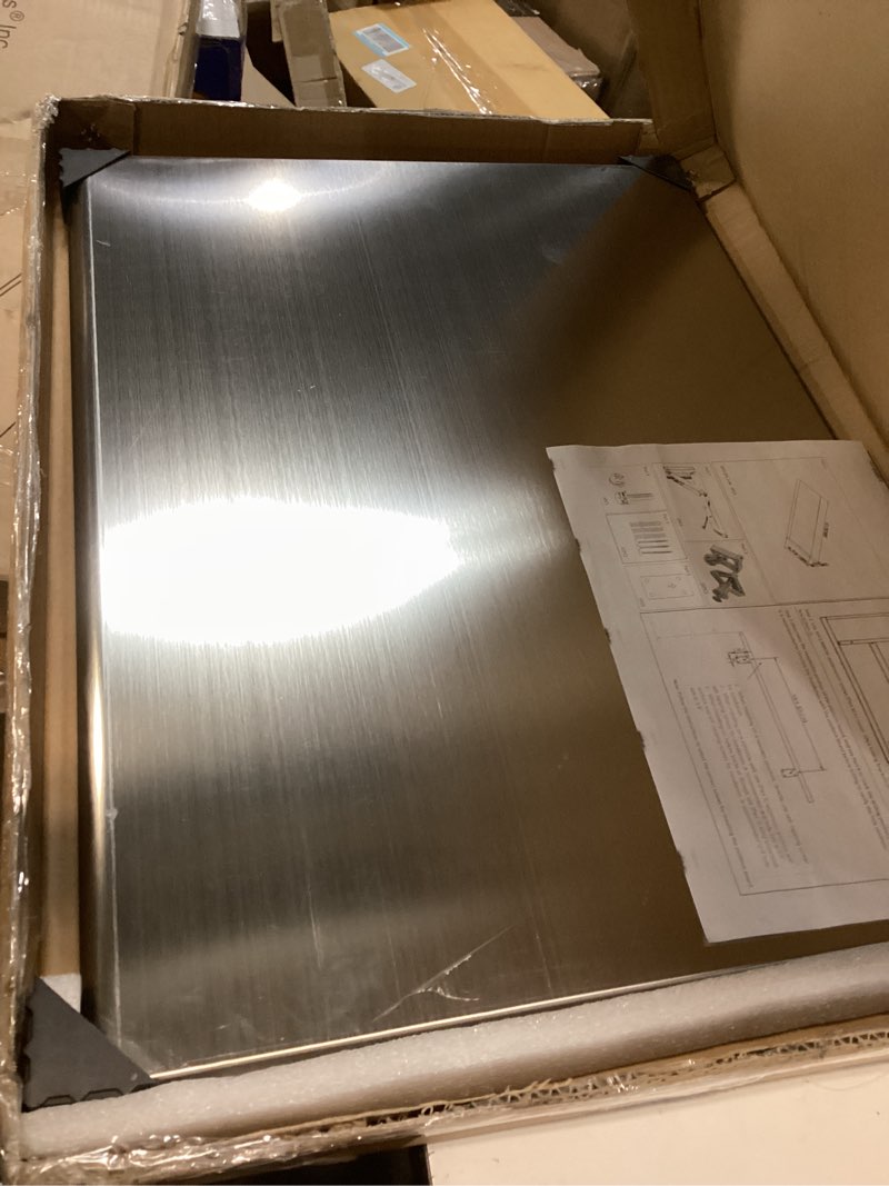 Condition photo showing Good Condition for 24x18 Inch Folding Concession Shelf, Stainless Steel Food Shelf Stand Serving for Concession Serving Window Food Truck, Kitchen, Counter 24" L x 18" W