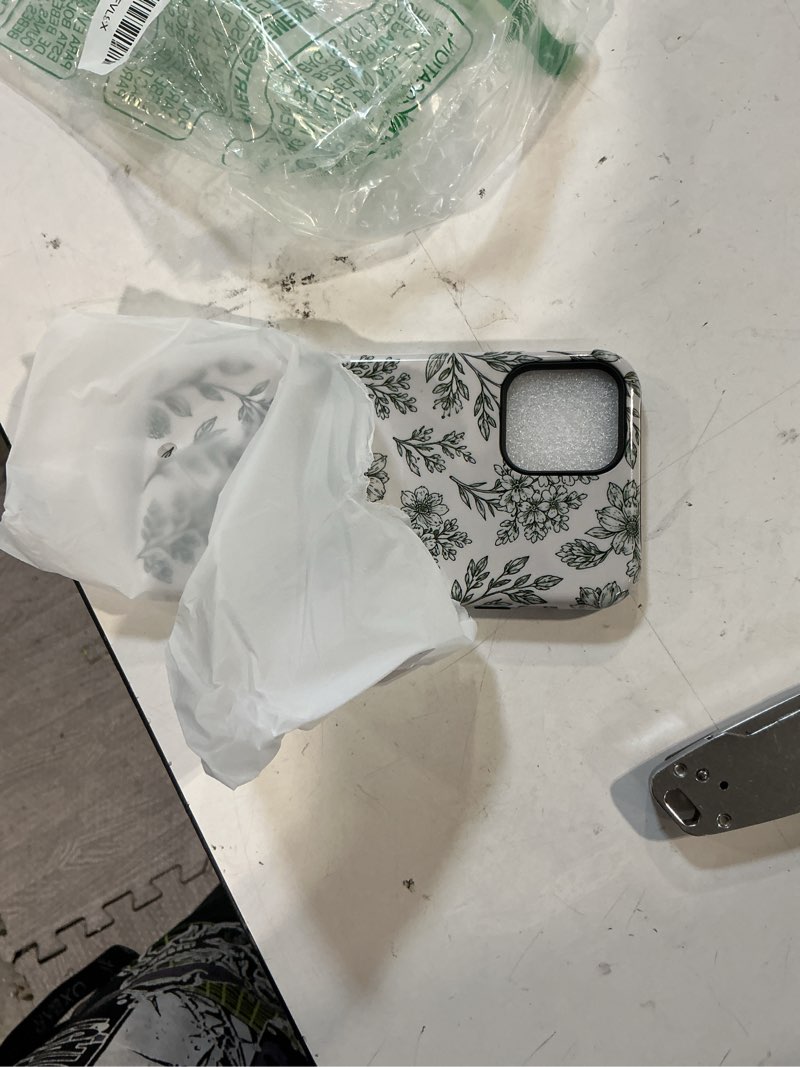 Condition photo showing Good Condition for magnetic flower case for iphone 12/12 pro, green | compatible with magsafe, cute floral aesthetic design, tpu and pc shockproof protective phone cover for women girls green flower iphone 12/12 pro