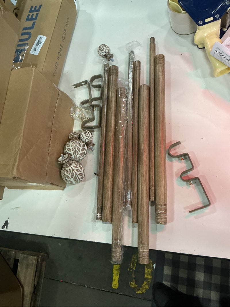 Condition photo showing Good Condition for ryb home brass curtain rod, 1 inch long steel telescoping leaf design
