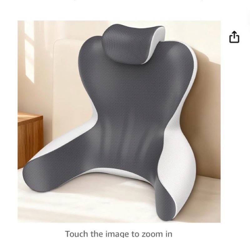 Reading Pillow for Sitting in Bed, 22”H Back Pillow for Sitting Up,Lumbar Rest & Neck Support Bed Pillows,Backrest Bed Chair with Arms for Reclining,Gaming,Resting,Watching TV in Couch or Floor