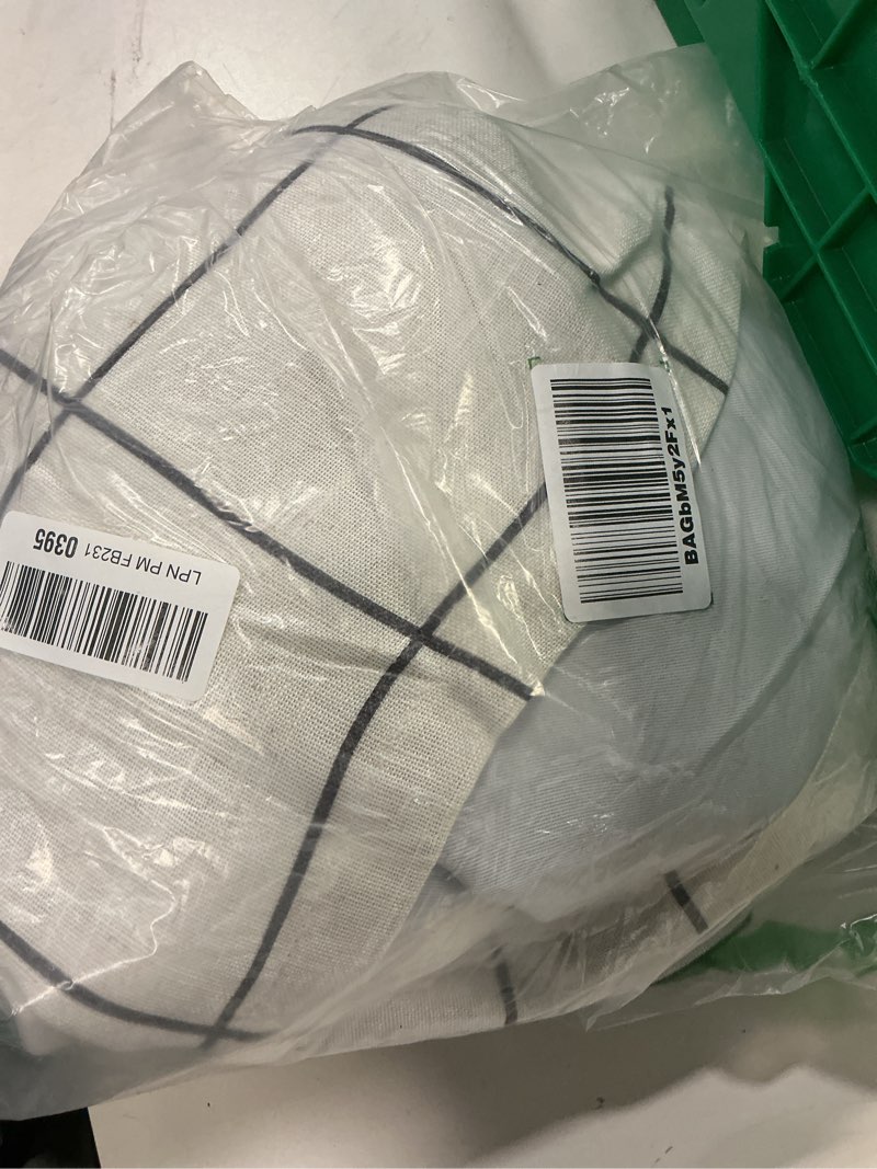 Condition photo showing As Is for Elrene Home Fashions Brighton Windowpane Plaid Blackout Window Curtain, Living Room and Bedroom Drape with Rod Pocket Tabs, 52" x 95", 1 Panel, Black 52"W x 95"L (Pack of 1) Black