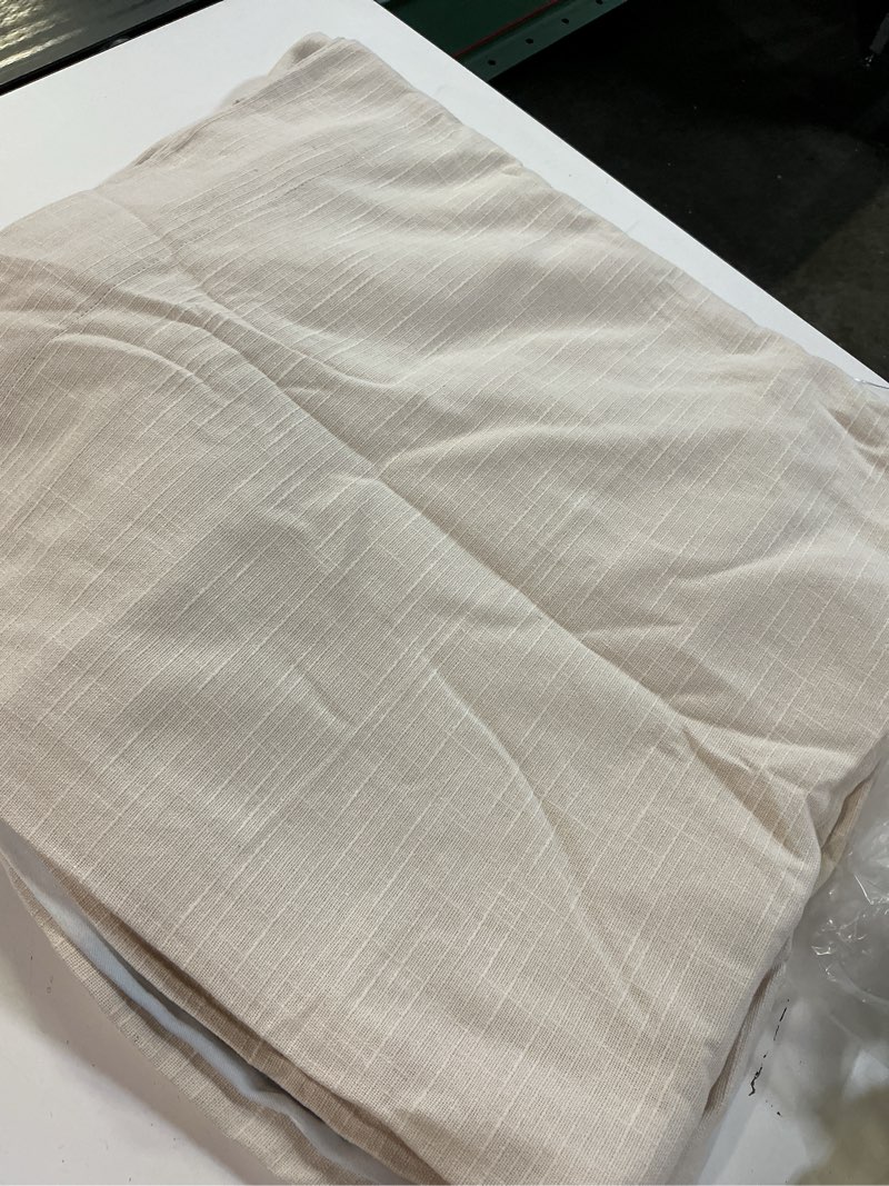 Condition photo showing Good Condition for quince cotton slub room darkening curtain - single panel 48x96 natural 