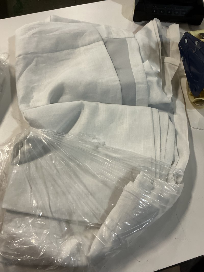 Condition photo showing Good Condition for european linen room darkening curtain, 48x96, white 1 panel