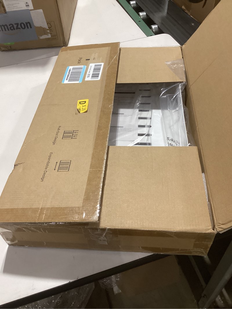 Condition photo showing New/Like New for Delamu Pull Out Cabinet Organizer, 21" Deep Pull Out Drawers for Cabinets, Expandable Slide Out Drawers for Kitchen, Cabinets, Bathroom, Pantry Storage White 21"D x 12.3"-20.8"W(1Pack)