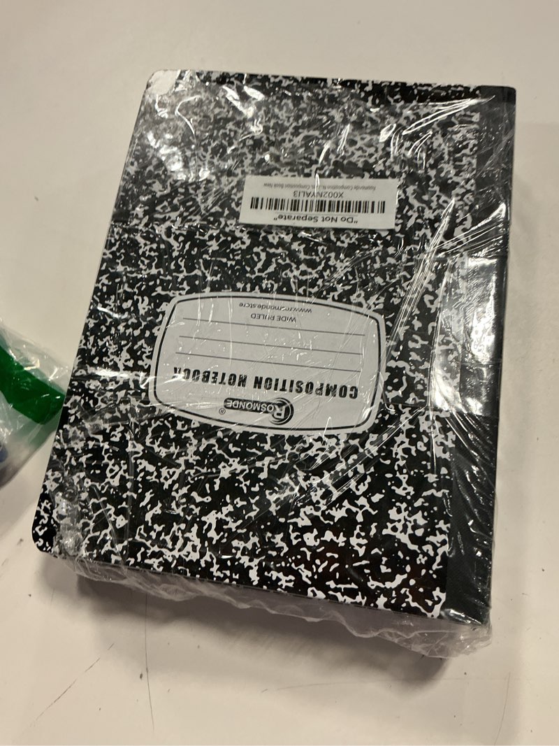 Condition photo showing Good Condition for rosmonde composition notebook wide ruled 5 pack, 200 pages (100 sheets), 9-3/4 x 7-1/2, back to school supplies, notebooks for school, office supplies, notebooks for work, wide ruled notebook 5 pack black marble