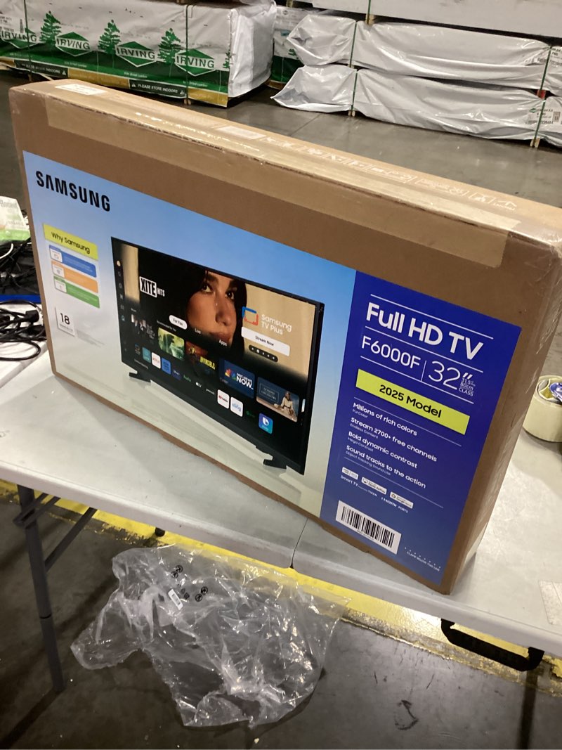 Condition photo showing As Is for SAMSUNG 32-Inch Class Full HD F6000 Smart TV (2025 Model) HDR, Object Tracking Sound Lite, Knox Security, One UI Tizen, Smart TV 32-Inch F6000 Series
