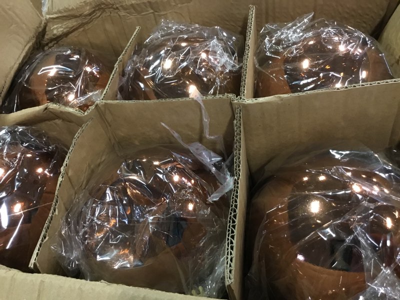 Condition photo showing As Is for Zubebe 12 Pcs Large Christmas Ball Ornaments Giant Oversized Plastic Shatterproof Christmas Ball Outdoor Vintage Hanging Decorations UV Water Resistant for Holiday Farmhouse(Copper Gold,6 Inches) Copper Gold 6 Inches