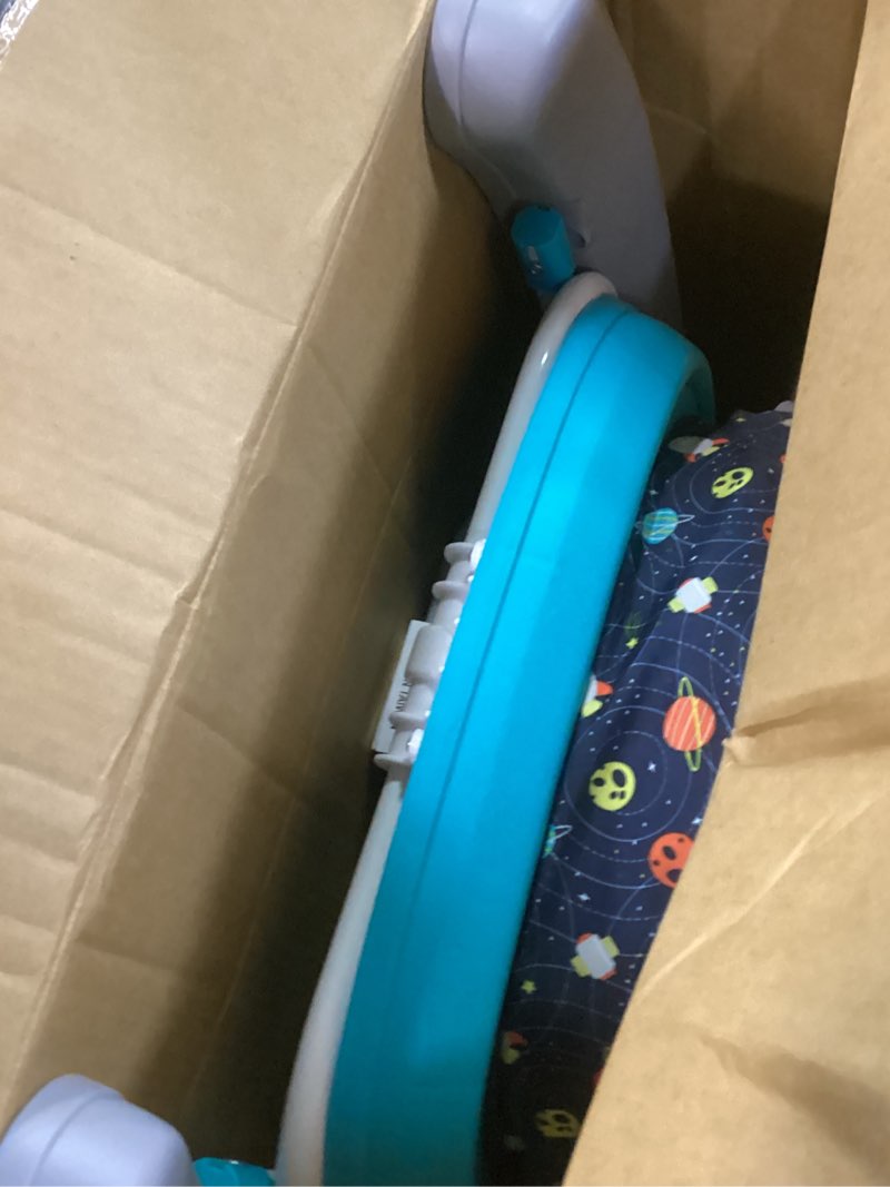 Condition photo showing Good Condition for smart steps trend activity walker and entertainer with removeable toys, large tray, cup holder, adjustable height and flat fold frame for storage, ages 6 months +, space walk navy