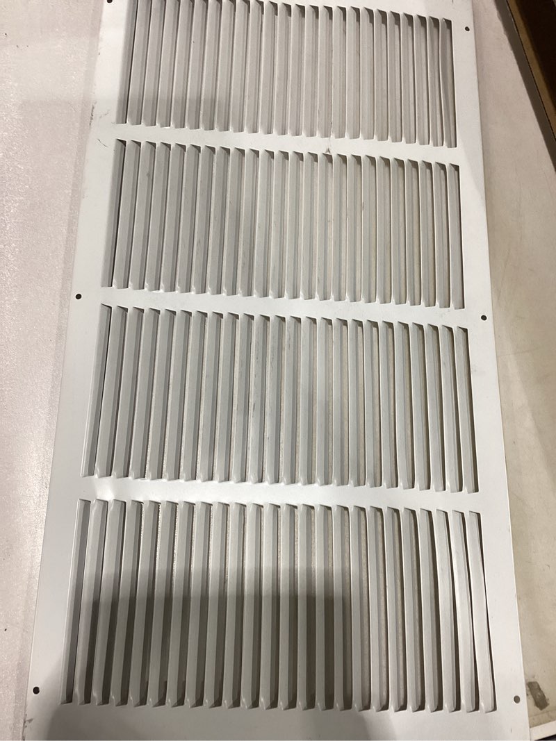 Condition photo showing As Is for VOISEN Return Air Grille,Fits 24x12 Duct Opening,Steel Return Vent Cover, White Vent Cover Grill for Sidewall and Ceiling,HAVC Cold Air Return Vent Cover,Overall Size:25.8"W X 13.8"H 24"x12"