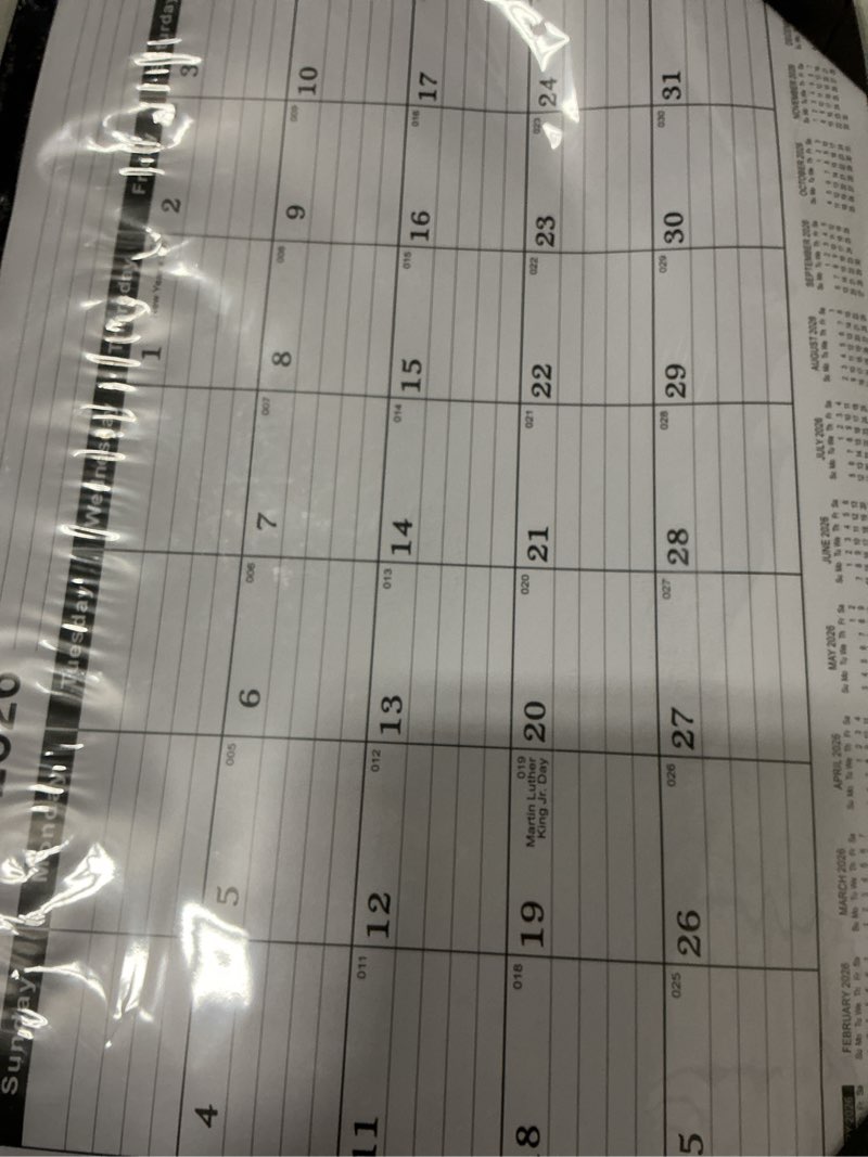 Condition photo showing New/Like New for 2026 desk calendar large – desk top calendar 2026 with plastic cover black