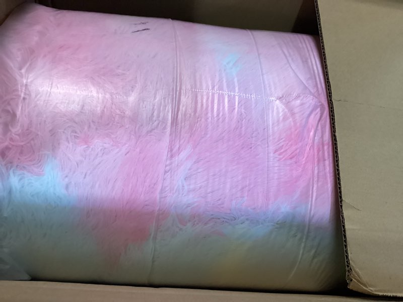 Condition photo showing Good Condition for aetvrni luxury plush shaggy thick fluffy comforter warm, big heavy winter faux fur comforter set, ultra soft thick blanket casual all season bedding 1 piece,rainbow,full rainbow full