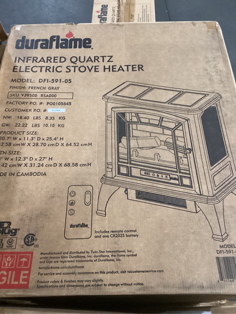 Condition photo showing New/Like New for duraflame Infrared Quartz Electiric Stove Heater - DFI-591-01 - French Gray