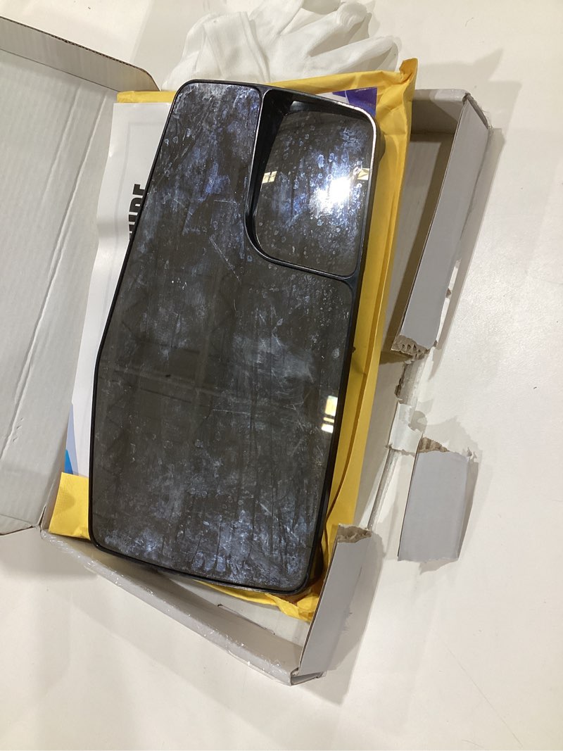 Condition photo showing As Is for replacement left driver side mirror glass suitable for 2019-2024 chevrolet silverado,gmc sierra,84309708 backboard heating drive left side