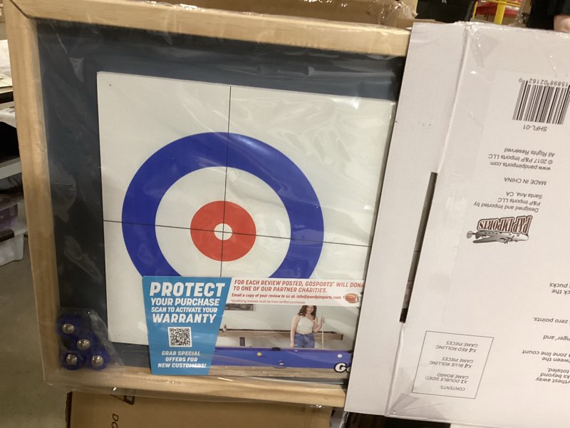 Condition photo showing Good Condition for gosports shuffleboard and curling 2 in 1 tabletop board game