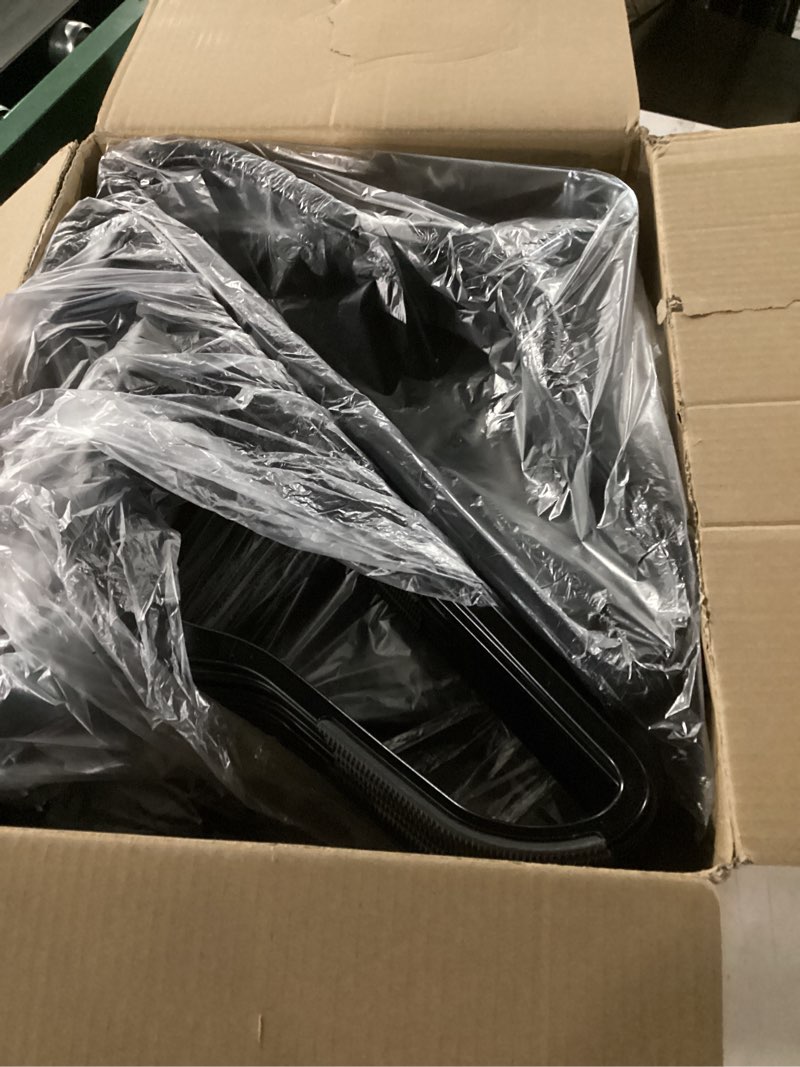 Condition photo showing Good Condition for HOUSE DAY Heavy Duty Plastic Hangers 60 Pack, Non Slip Clothes Hangers with Rubber Pads and 360° Hook - Thin 0.2 Inch, Space Saving Coat Hanger Black, Closet Organizer for Shirt, Pants, Suit, Skirt 60 Pack Black