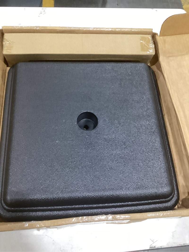 Condition photo showing Good Condition for us weight 40 pound umbrella base - weighted umbrella base for use with patio table – heavy duty base- made in the usa black